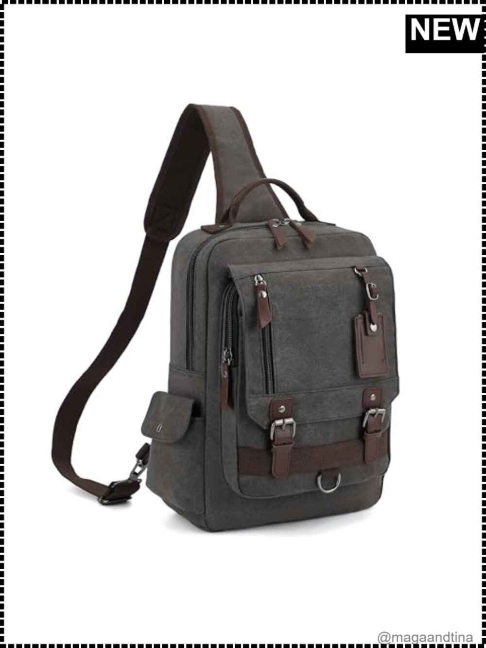 Canvas Messenger Bag Crossbody Backpack Travel Shoulder Bag
